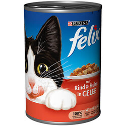 Felix - Felix Sığır Etli ve Tavuklu Yetişkin Kedi Konservesi 400 Gr