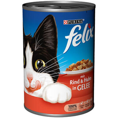 Felix Sığır Etli ve Tavuklu Yetişkin Kedi Konservesi 400 Gr
