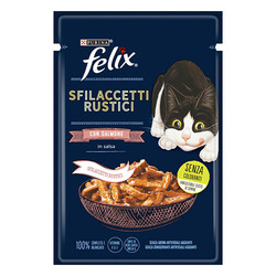 Felix - Felix Pouch Tasty Shreds Somonlu Lezzetli Et Dilimleri Yetişkin Kedi Konservesi 80 Gr