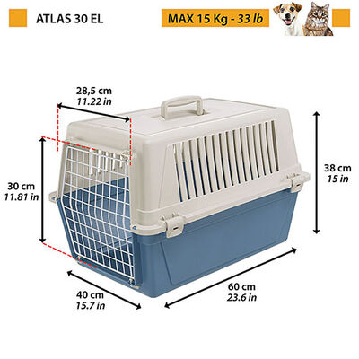 Ferplast Atlas 30 Kedi ve Küçük Irk Köpek Taşıma Kabı 40x60x38 Cm Mavi 