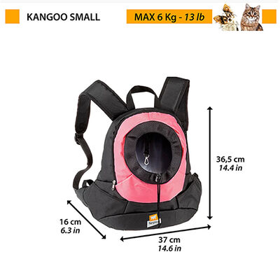 Ferplast Kangoo Küçük Irk Köpek Sırt Çantası 41x20x43 Cm Pembe 