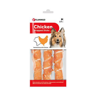 Flamingo Chicken Wrap Et Sargılı Köpek Ödül Çubuk 3'lü 17 Cm
