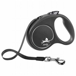 Flexi - Flexi Black Design Otomatik Şerit Köpek Gezdirme Tasması Small 5 Mt Siyah 