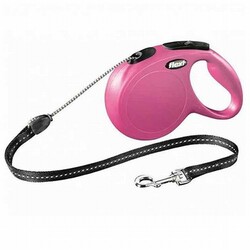 Flexi - Flexi New Classic Otomatik İp Köpek Gezdirme Tasması Medium 8 Mt Pembe 