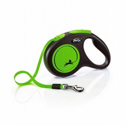 Flexi - Flexi New Neon Otomatik Şerit Köpek Gezdirme Tasması Medium 5 Mt Yeşil 
