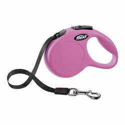 Flexi - Flexi New Classic Otomatik Şerit Köpek Gezdirme Tasması XSmall 3 Mt Pembe 