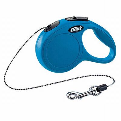 Flexi New Classic Otomatik İp Köpek Gezdirme Tasması XSmall 3 Mt Mavi 