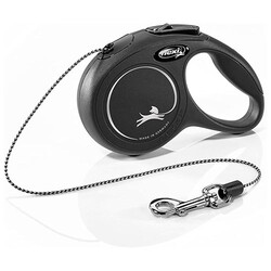 Flexi - Flexi New Classic Otomatik İp Köpek Gezdirme Tasması XSmall 3 Mt Siyah 