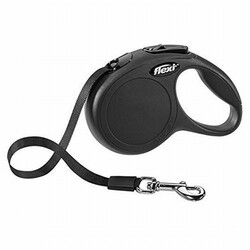 Flexi - Flexi New Classic Otomatik Şerit Köpek Gezdirme Tasması XSmall 3 Mt Siyah 