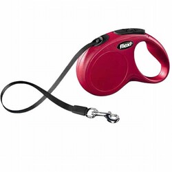 Flexi - Flexi New Classic Otomatik Şerit Köpek Gezdirme Tasması Small 5 Mt Kırmızı 