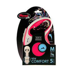 Flexi New Comfort Otomatik Şerit Köpek Gezdirme Tasması Medium 5 Mt Kırmızı - Thumbnail