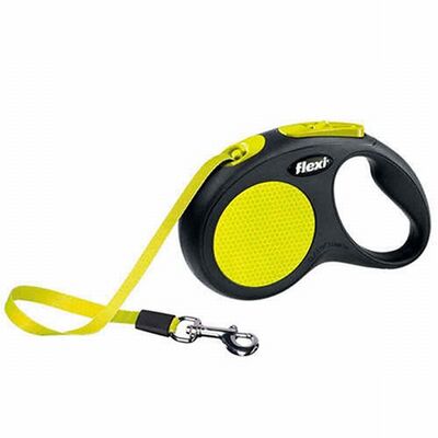 Flexi New Neon Otomatik Şerit Köpek Gezdirme Tasması Large 5 Mt Sarı 