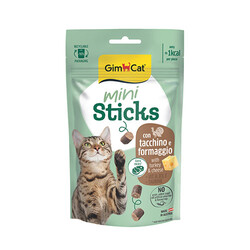 GimCat - GimCat Mini Sticks Hindili ve Peynirli Kedi Ödül Maması 50 Gr 