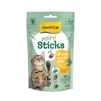 GimCat Mini Sticks Tavuklu ve Catnipli Kedi Ödül Maması 50 Gr 