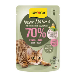GimCat - GimCat Near Nature Ezme Sığır Etli ve Ördekli Pouch Yetişkin Kedi Konservesi 85 Gr 