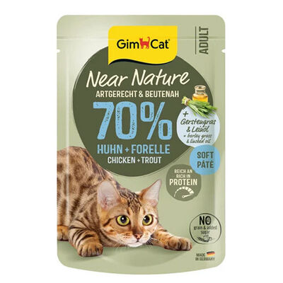 GimCat Near Nature Ezme Tavuklu ve Alabalıklı Pouch Yetişkin Kedi Konservesi 85 Gr 