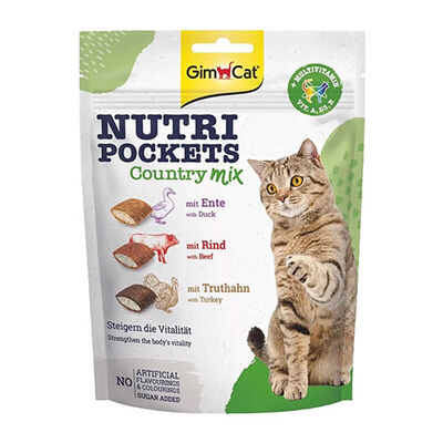 GimCat Nutripockets Country Mix Multivitaminli Kedi Ödül Maması 150 Gr 