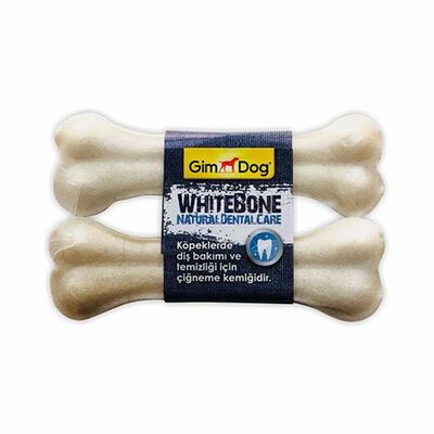 GimDog Mordimi Beyaz Press Kemik Köpek Ödülü 2'li 14 Cm 