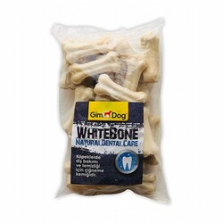 GimDog - GimDog Mordimi Beyaz Press Kemik Köpek Ödülü 25'li 5 Cm 