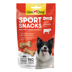 Gimdog - GimDog Sportsnacks Sığır Etli ve L-Carnitinli Tahılsız Köpek Ödülü 60 Gr 