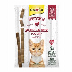 Gimcat - GimCat Sticks Tavuklu ve Ciğerli Kedi Ödül Çubukları 20 Gr 