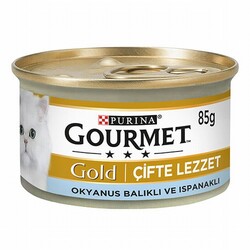 Gourmet Gold - Gourmet Gold Çifte Lezzet Okyanus Balıklı Sebzeli Yetişkin Kedi Konservesi 12 Adet 85 Gr 