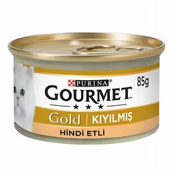 Gourmet Gold - Gourmet Gold Kıyılmış Hindi Etli Yetişkin Kedi Konservesi 12 Adet 85 Gr 