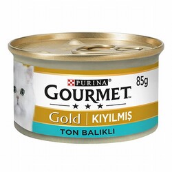 Gourmet Gold - Gourmet Gold Kıyılmış Ton Balıklı Yetişkin Kedi Konservesi 12 Adet 85 Gr 