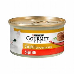 Gourmet Gold - Gourmet Gold Savoury Cake Sığır Etli Yetişkin Kedi Konservesi 6 Adet 85 Gr 
