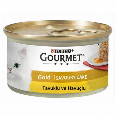 Gourmet Gold Savoury Cake Tavuklu ve Havuçlu Yetişkin Kedi Konservesi 12 Adet 85 Gr 