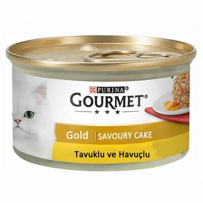 Gourmet Gold Savoury Cake Tavuklu ve Havuçlu Yetişkin Kedi Konservesi 24 Adet 85 Gr 