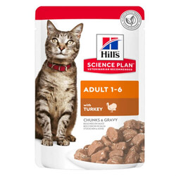 Hill's Science Plan - Hill’s SCIENCE PLAN Chunks Gravy Pouch Hindili Yetişkin Kedi Konservesi 85 Gr