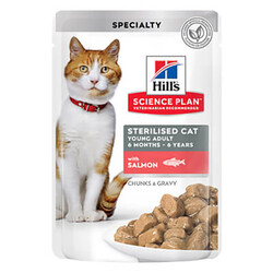 Hills Science Plan - Hill’s SCIENCE PLAN Sterilised Somonlu Gravy Pouch Kısırlaştırılmış Kedi Konservesi