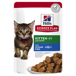Hill's Science Plan - Hill’s SCIENCE PLAN Chunks Gravy Pouch Kitten Balıklı Yavru Kedi Konservesi 85 Gr