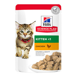 Hill’s SCIENCE PLAN Chunks Gravy Pouch Kitten Tavuklu Yavru Kedi Konservesi 85 Gr - Thumbnail