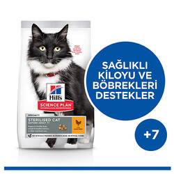 Hill’s SCIENCE PLAN 7+ Sterilised Chicken Kısırlaştırılmış Yaşlı Kedi Maması 1,5 Kg - Thumbnail