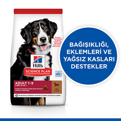 Hill’s SCIENCE PLAN Adult Large Breed Lamb & Rice Büyük Irk Kuzulu Yetişkin Köpek Maması 14 Kg 