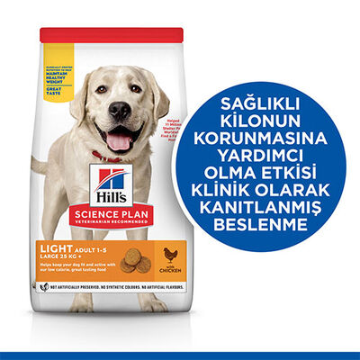 Hill's SCIENCE PLAN Adult Light Large Chicken Büyük Irk Tavuklu Light Köpek Maması 14 Kg 