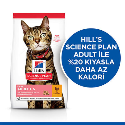 Hill’s SCIENCE PLAN Chicken Tavuklu Düşük Kalorili Light Kedi Maması 1,5 Kg 