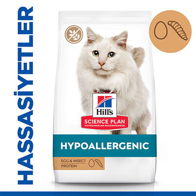 Hill’s SCIENCE PLAN Hypoallergenic Yumurta ve Böcek Proteinli Tahılsız Yetişkin Kedi Maması 7 Kg 