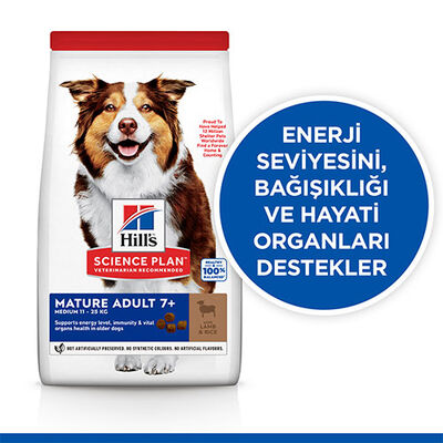 Hill’s SCIENCE PLAN Mature Adult 7+ Medium Lamb & Rice Orta Irk Kuzulu Yaşlı Köpek Maması 14 Kg 