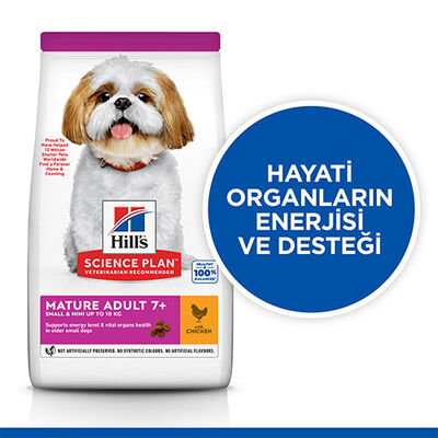 Hill’s SCIENCE PLAN Mature Adult 7+ Small & Mini Chicken Küçük Irk Tavuklu Yaşlı Köpek Maması 1,5 Kg 