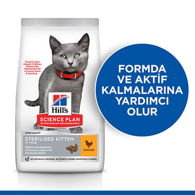 Hill’s SCIENCE PLAN Sterilised Kitten Tavuklu Kısırlaştırılmış Yavru Kedi Maması 3 Kg 