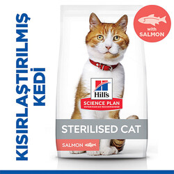 Hill's Science Plan - Hill’s SCIENCE PLAN Sterilised Somon Balıklı Kısırlaştırılmış Kedi Maması 10 Kg 
