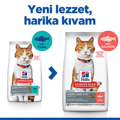 Hill’s SCIENCE PLAN Sterilised Somon Balıklı Kısırlaştırılmış Kedi Maması 1,5 Kg 