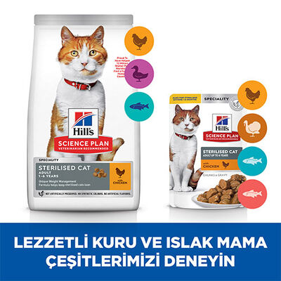 Hill’s SCIENCE PLAN Sterilised Tavuklu Kısırlaştırılmış Kedi Maması 3 Kg 