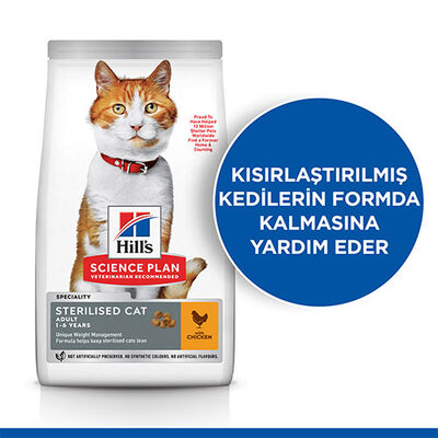 Hill’s SCIENCE PLAN Sterilised Tavuklu Kısırlaştırılmış Kedi Maması 3 Kg 