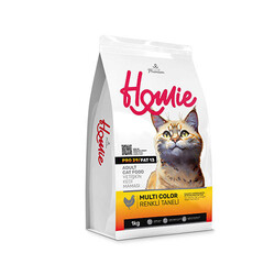 Homie - Homie Multi Color Renkli Taneli Tavuklu Yetişkin Kedi Maması 1 Kg 
