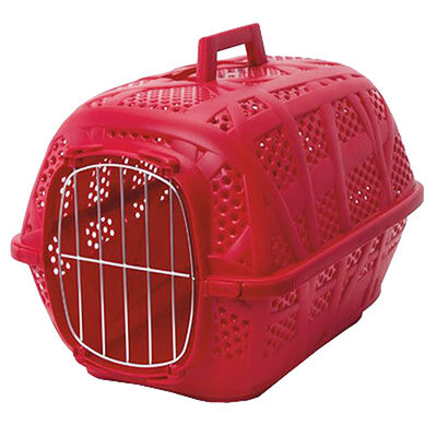 İmac Carry Sport Metal Kapılı Kedi ve Küçük Irk Köpek Taşıma Kabı 48,5x34x32 Cm Kırmızı 