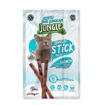 Jungle Sticks Somonlu Kedi Ödül Çubuğu 3x5 Gr 
